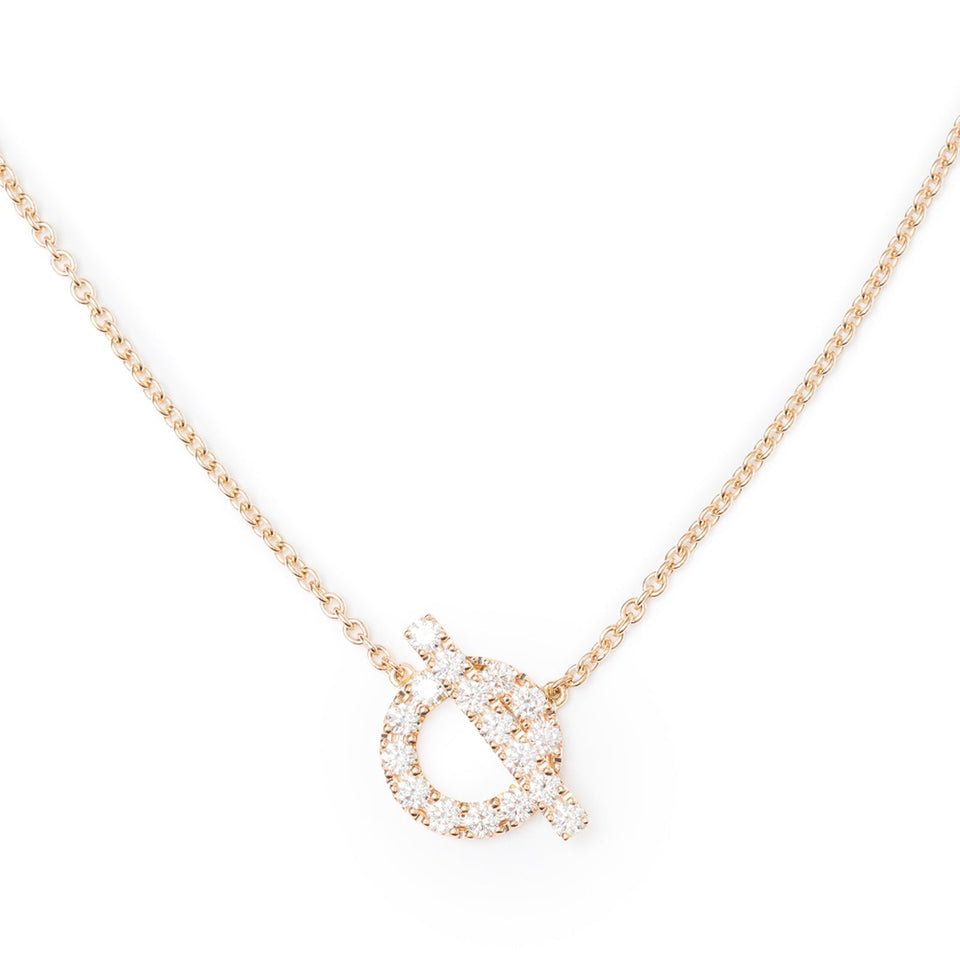 Hermes Finesse Pendant Diamonds and 18k Rose Gold
