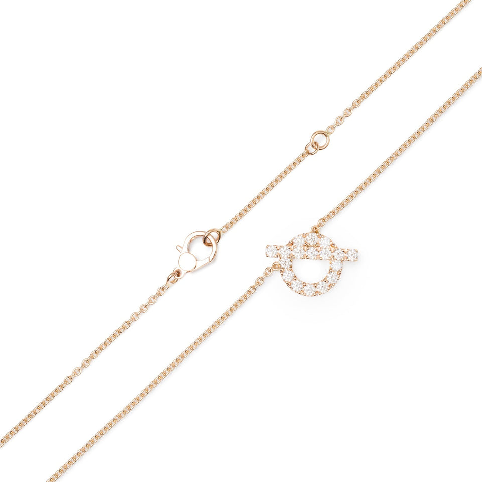 Hermes Finesse Pendant Diamonds and 18k Rose Gold