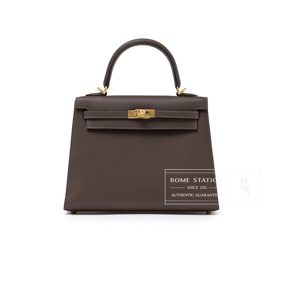 Hermes Kelly 25 Sellier Ecore Epsom Gold Hardware