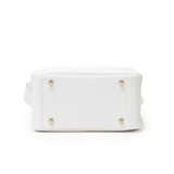 Hermes Mini Lindy II New White Clemence Gold Hardware