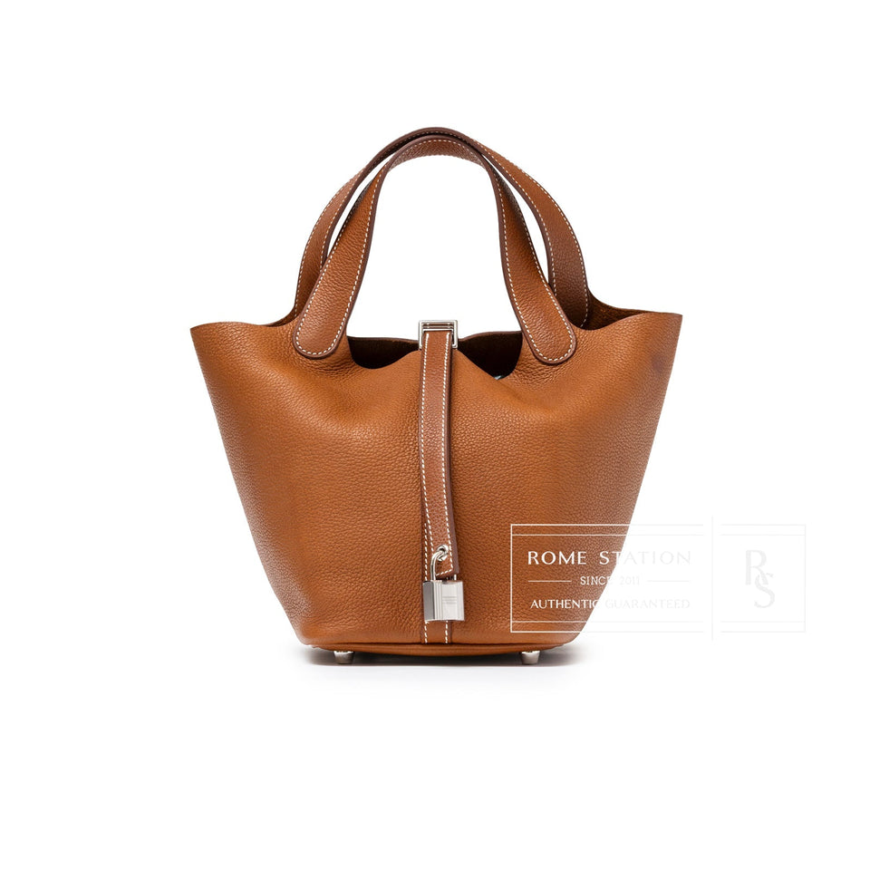 Hermes Picotin 18 Fauve Barenia Faubourg Palladium Hardware