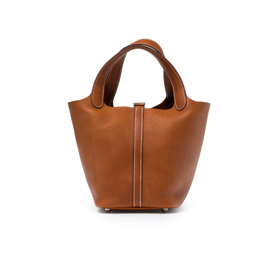 Hermes Picotin 18 Fauve Barenia Faubourg Palladium Hardware