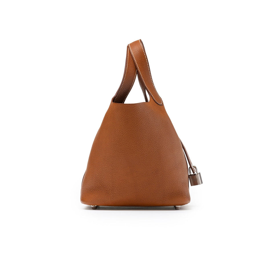 Hermes Picotin 18 Fauve Barenia Faubourg Palladium Hardware