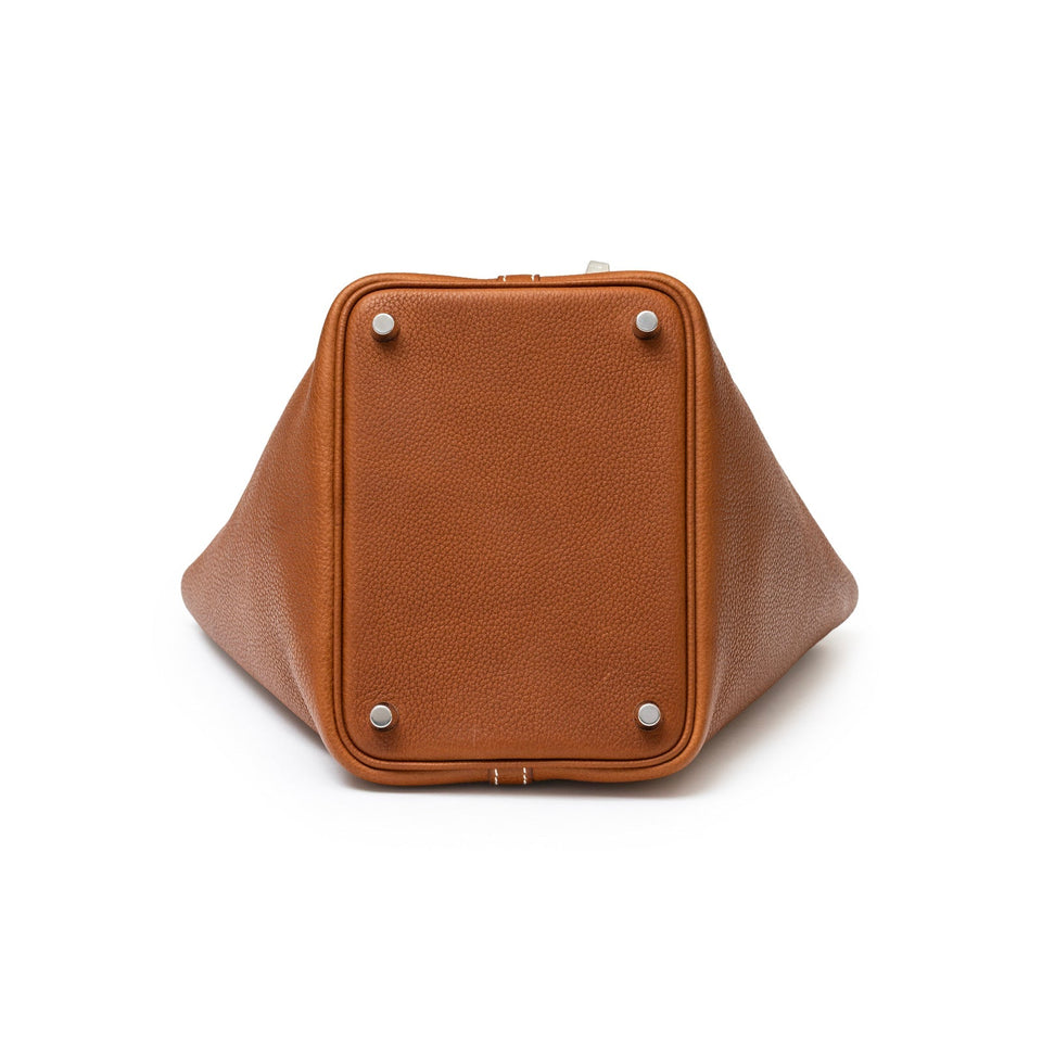 Hermes Picotin 18 Fauve Barenia Faubourg Palladium Hardware