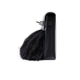 Hermes Kelly Elan Black Chevre Chamkila and Ostrich Feather Palladium Hardware