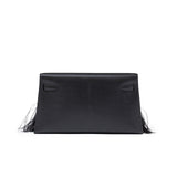 Hermes Kelly Elan Black Chevre Chamkila and Ostrich Feather Palladium Hardware