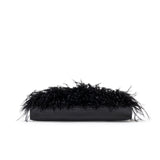 Hermes Kelly Elan Black Chevre Chamkila and Ostrich Feather Palladium Hardware