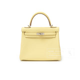 Hermes Kelly 25 Retourne Togo Jaune Poussin Palladium Hardware