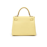 Hermes Kelly 25 Retourne Togo Jaune Poussin Palladium Hardware