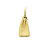 Hermes Kelly 25 Retourne Togo Jaune Poussin Palladium Hardware