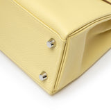 Hermes Kelly 25 Retourne Togo Jaune Poussin Palladium Hardware