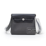 Hermes Mini Herbag Zip 20 Ardoise Toile and Vache Hunter Palladium Hardware