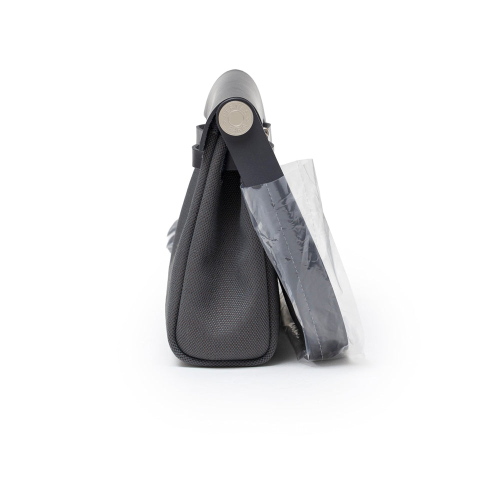 Hermes Mini Herbag Zip 20 Ardoise Toile and Vache Hunter Palladium Hardware