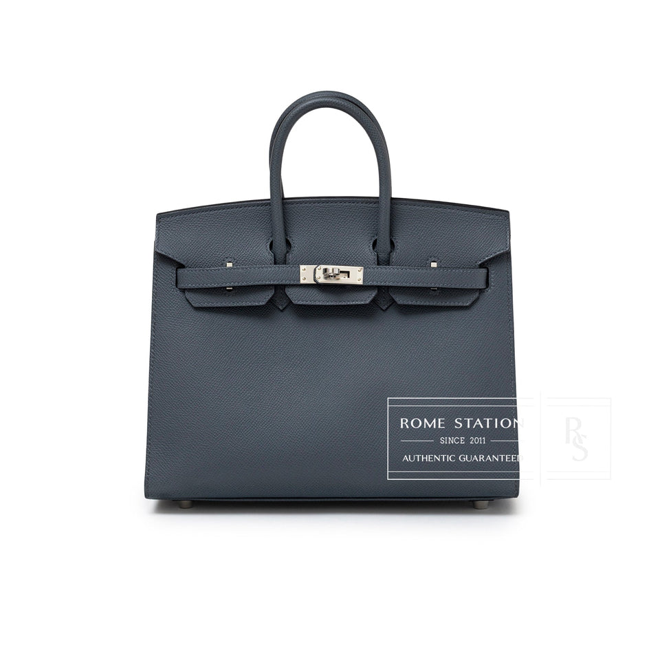 Hermes Birkin Sellier 25 Gris Misty Epsom Palladium Hardware