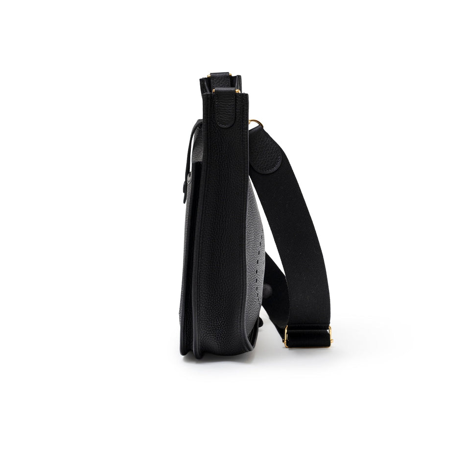 Hermes Evelyne PM 29 Black Clemence Gold Hardware