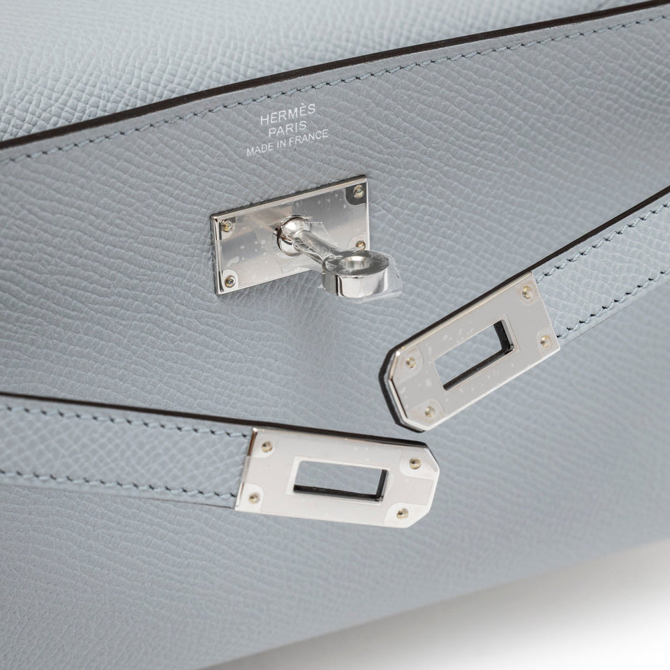 Hermes Kelly To Go Wallet Blue Glacier Epsom Palladium Hardware