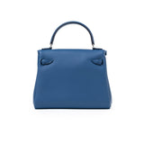 Hermes Quelle Idolle Kelly Doll Blue Tie and Caban Swift Palladium Hardware