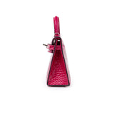 Hermes Mini Kelly II Sellier 20 Rose Mexico Shiny Alligator Palladium Hardware