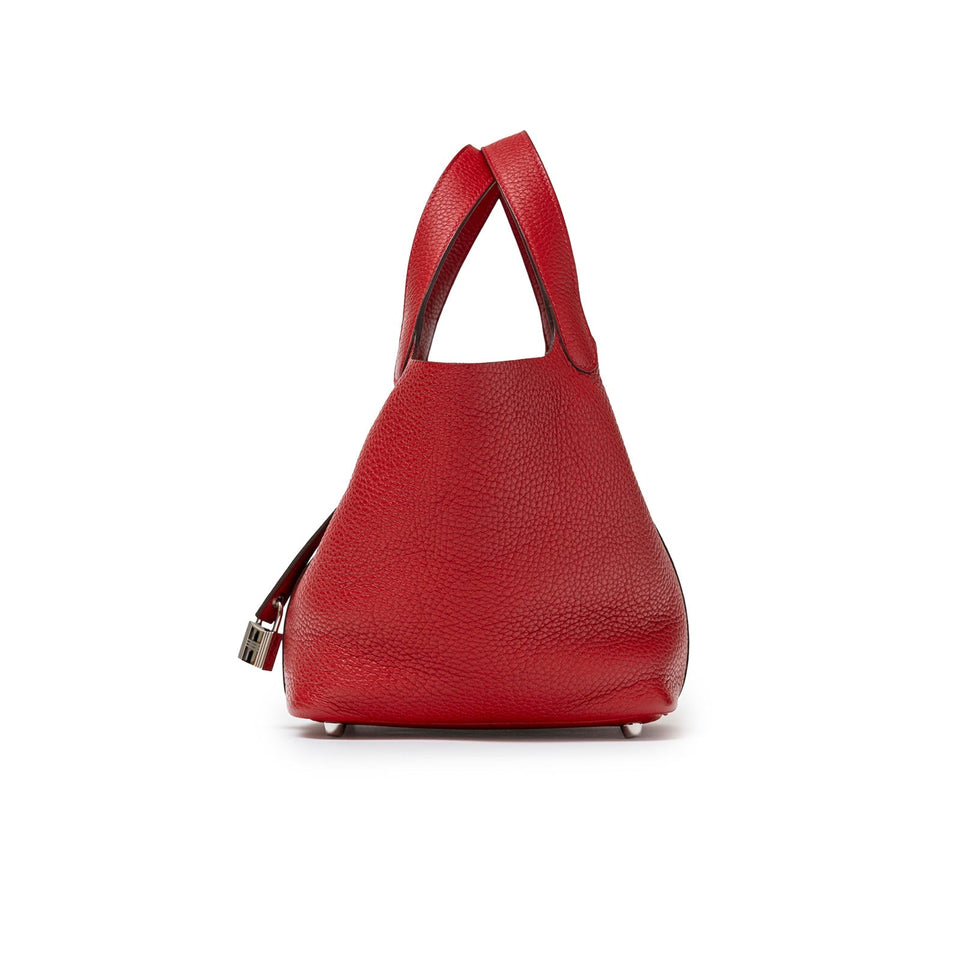 Hermes Picotin 18 Rouge Casaque Clemence Palladium Hardware