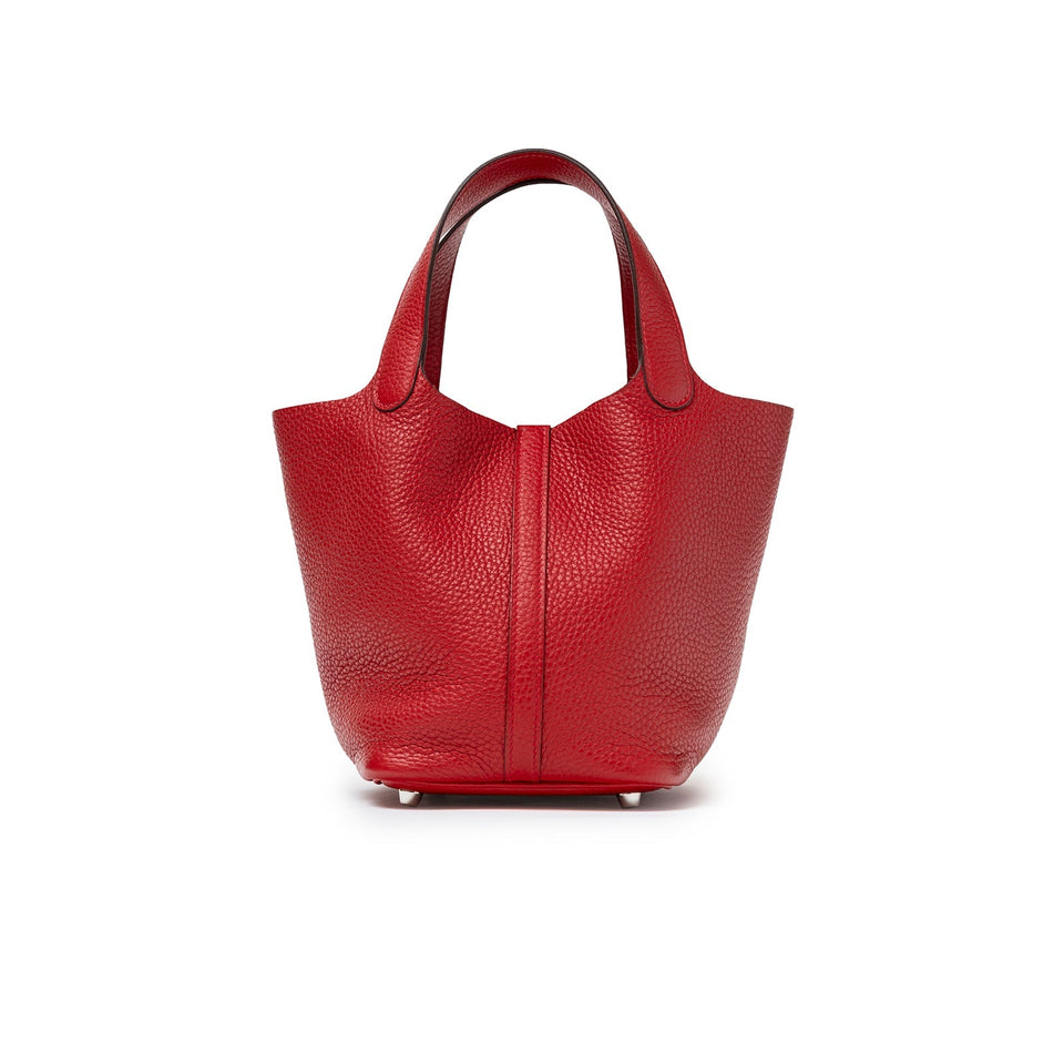 Hermes Picotin 18 Rouge Casaque Clemence Palladium Hardware