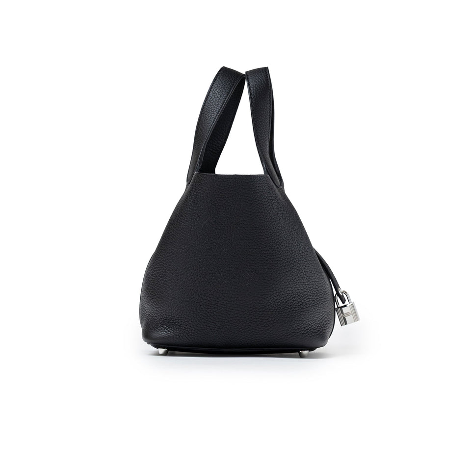 Hermes Picotin 18 Black Clemence Palladium Hardware