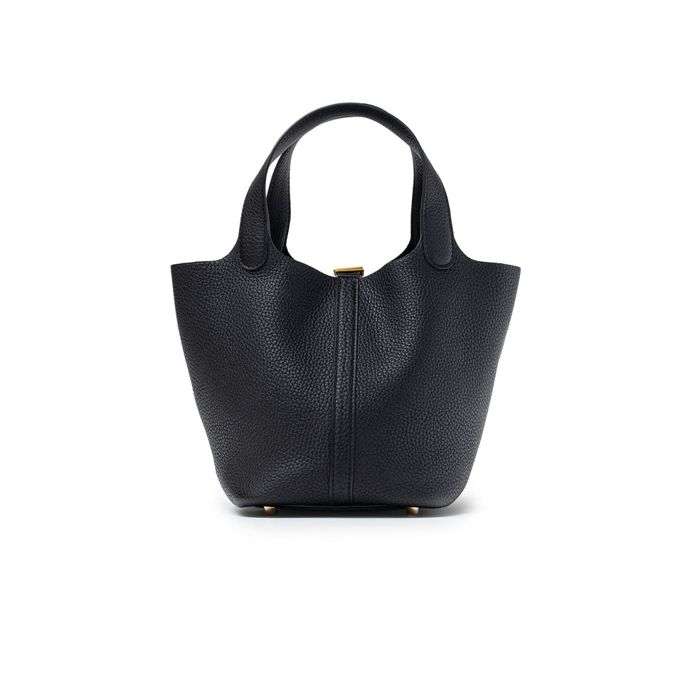 Hermes Picotin 18 Black Clemence Gold Hardware