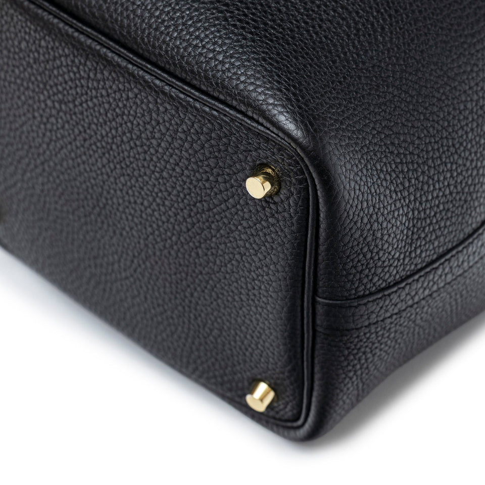 Hermes Picotin 18 Black Clemence Gold Hardware