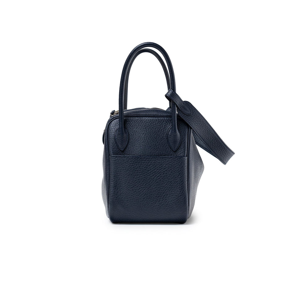 Hermes Lindy 26 Blue Nuit Clemence Palladium Hardware