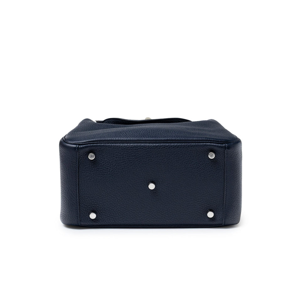 Hermes Lindy 26 Blue Nuit Clemence Palladium Hardware