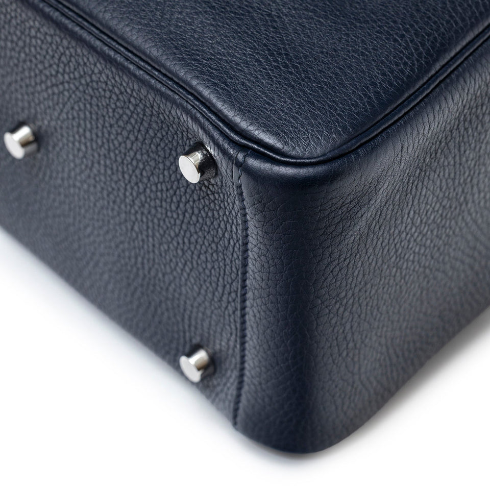 Hermes Lindy 26 Blue Nuit Clemence Palladium Hardware