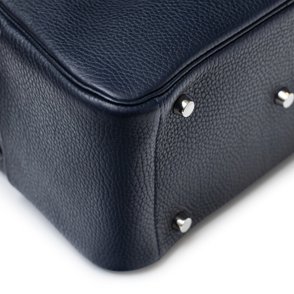 Hermes Lindy 26 Blue Nuit Clemence Palladium Hardware