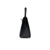 Hermes Kelly Sellier 25 Black Epsom Gold Hardware
