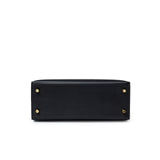 Hermes Kelly Sellier 25 Black Epsom Gold Hardware