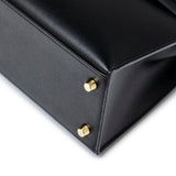 Hermes Kelly Sellier 25 Black Epsom Gold Hardware