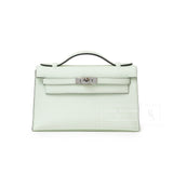 Hermes Kelly Pochette Vert Fizz Swift Palladium Hardware