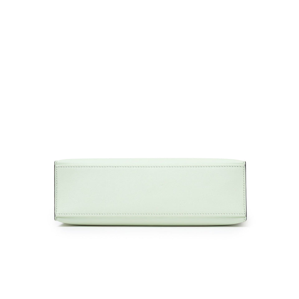 Hermes Kelly Pochette Vert Fizz Swift Palladium Hardware
