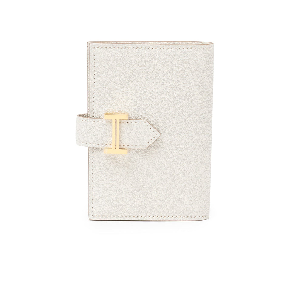 Hermes Mini Bearn Wallet Beton Chevre Mysore Gold Hardware