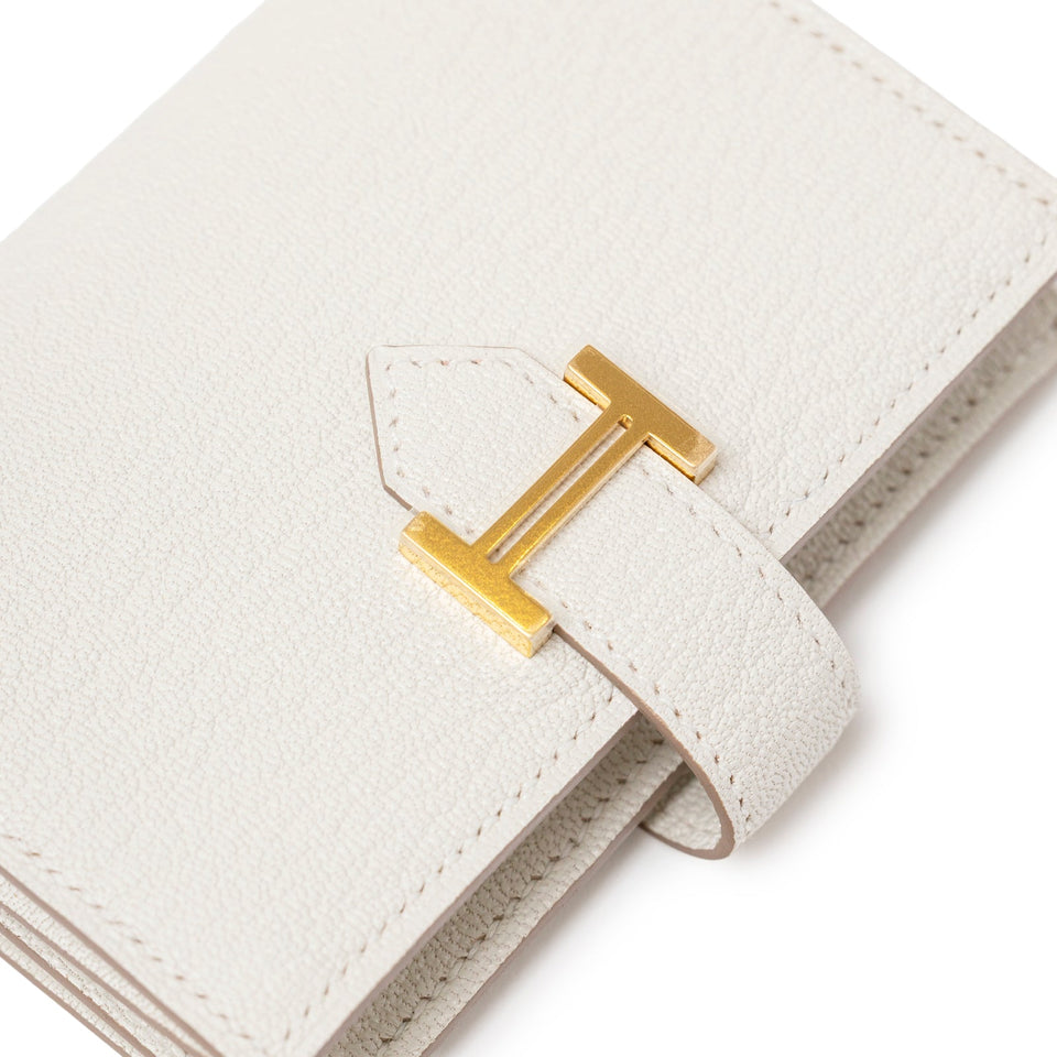 Hermes Mini Bearn Wallet Beton Chevre Mysore Gold Hardware