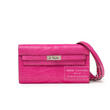 Hermes Kelly Wallet To Go Rose Shocking Matte Alligator Palladium Hardware
