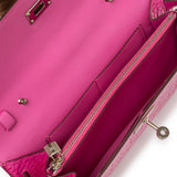 Hermes Kelly Wallet To Go Rose Shocking Matte Alligator Palladium Hardware