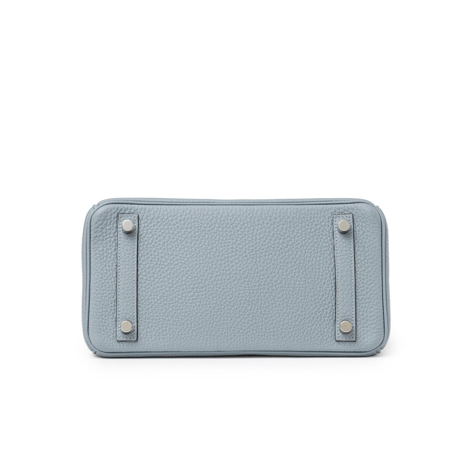 Hermes Birkin 25 Blue Lin Verso Beige De Weimar Togo Palladium Hardware