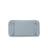 Hermes Birkin 25 Blue Lin Verso Beige De Weimar Togo Palladium Hardware