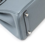 Hermes Birkin 25 Blue Lin Verso Beige De Weimar Togo Palladium Hardware