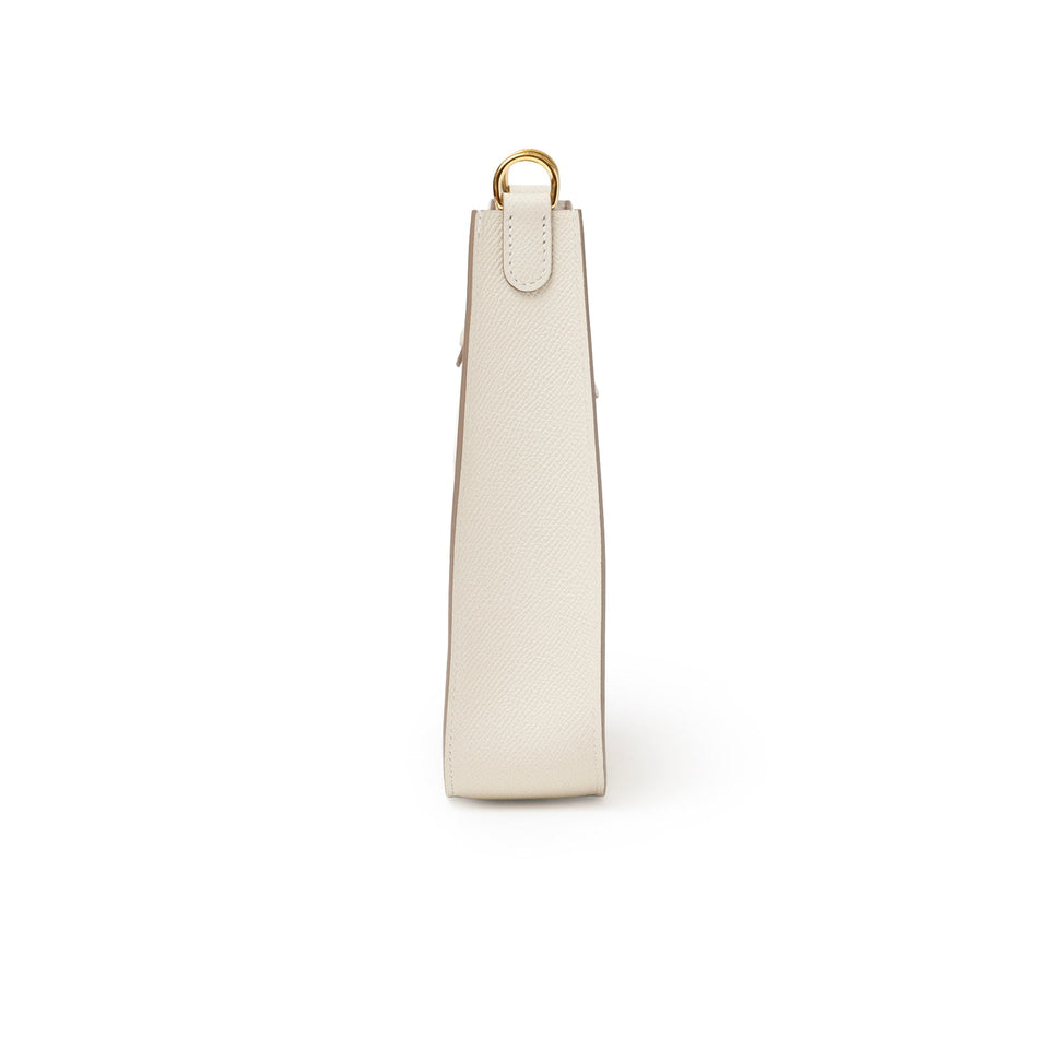 Hermes Mini Evelyne Sellier Craie Epsom Gold Hardware