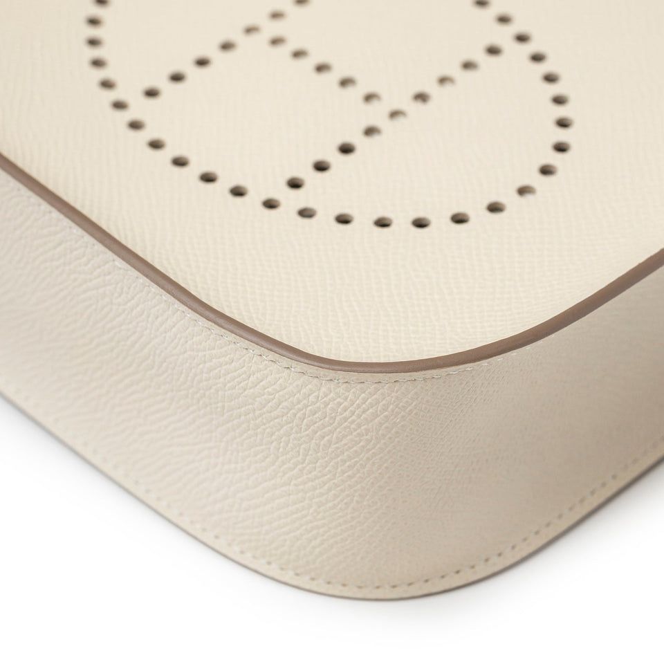 Hermes Mini Evelyne Sellier Craie Epsom Gold Hardware