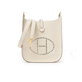 Hermes Mini Evelyne Sellier Craie Epsom Gold Hardware