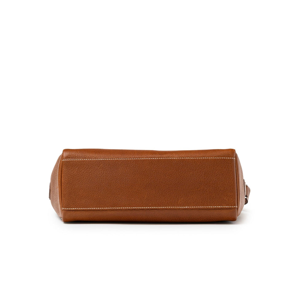 Hermes Kelly Messenger GM Fauve Barenia Faubourg Palladium Hardware