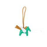 Hermes Pegase Rodeo Bag Charm PM Menthe/Sesame/Blue Brume Milo Lambskin