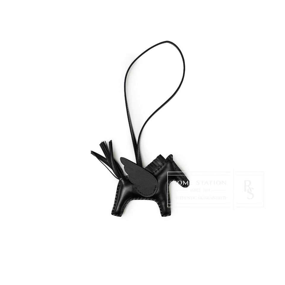Hermes Rodeo Pegase Bag Charm PM So Black Milo Lambskin