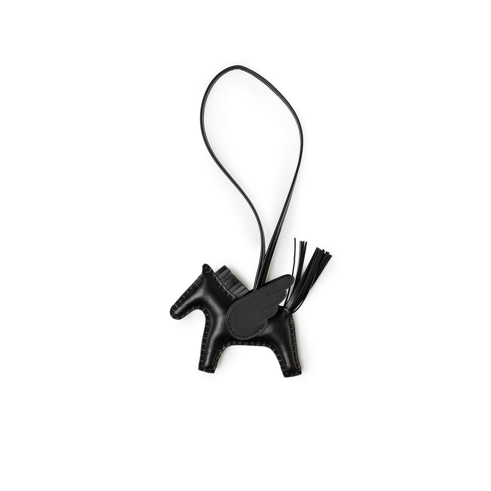 Hermes Rodeo Pegase Bag Charm PM So Black Milo Lambskin